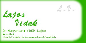 lajos vidak business card